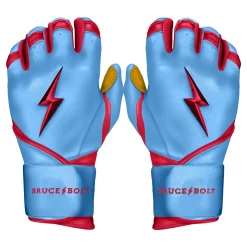 Bruce Bolt – BADER Series Adult Long Cuff Batting Gloves | BABY BLUE