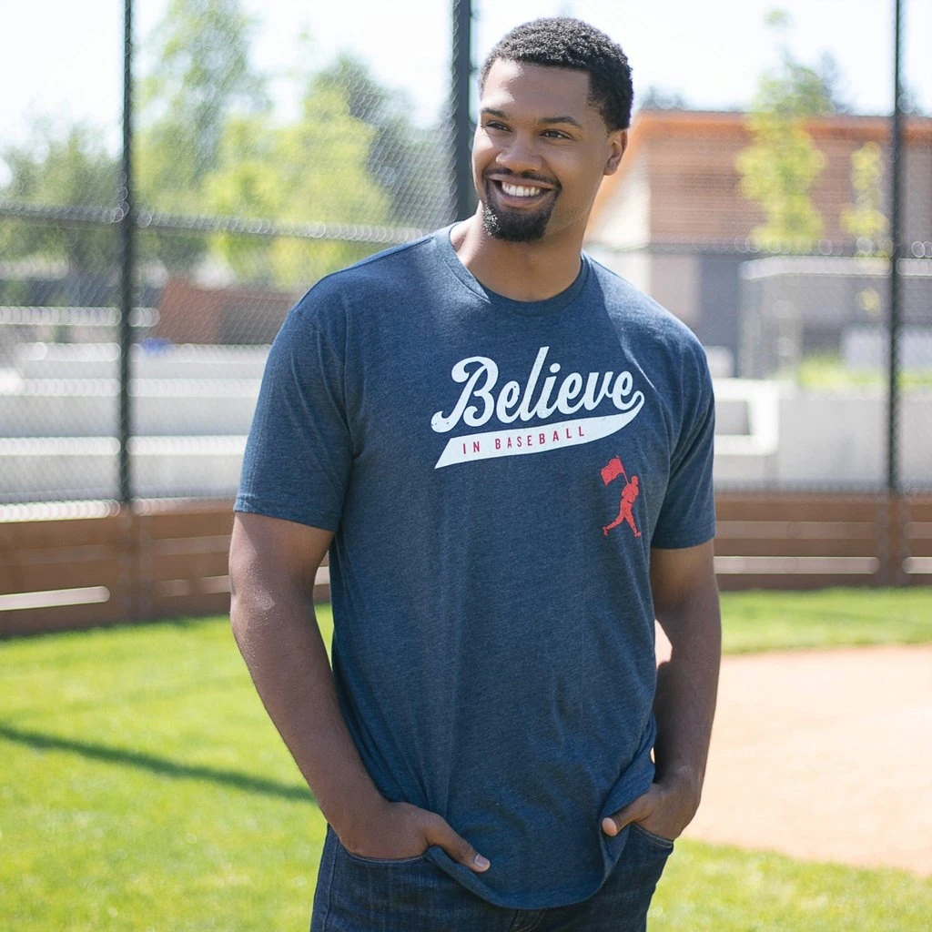 Baseballism – Believe In Baseball Navy T-Shirt (Men’s) 6 Baseballism – Believe In Baseball Navy T-Shirt (Men’s) - Image 4