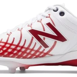 Alternative view of New Balance – White/Red Hero 4040v5 Metal Spikes (L4040AS5)